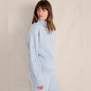 Haven Well Within Mock Neck Sweater XL Blue NWT